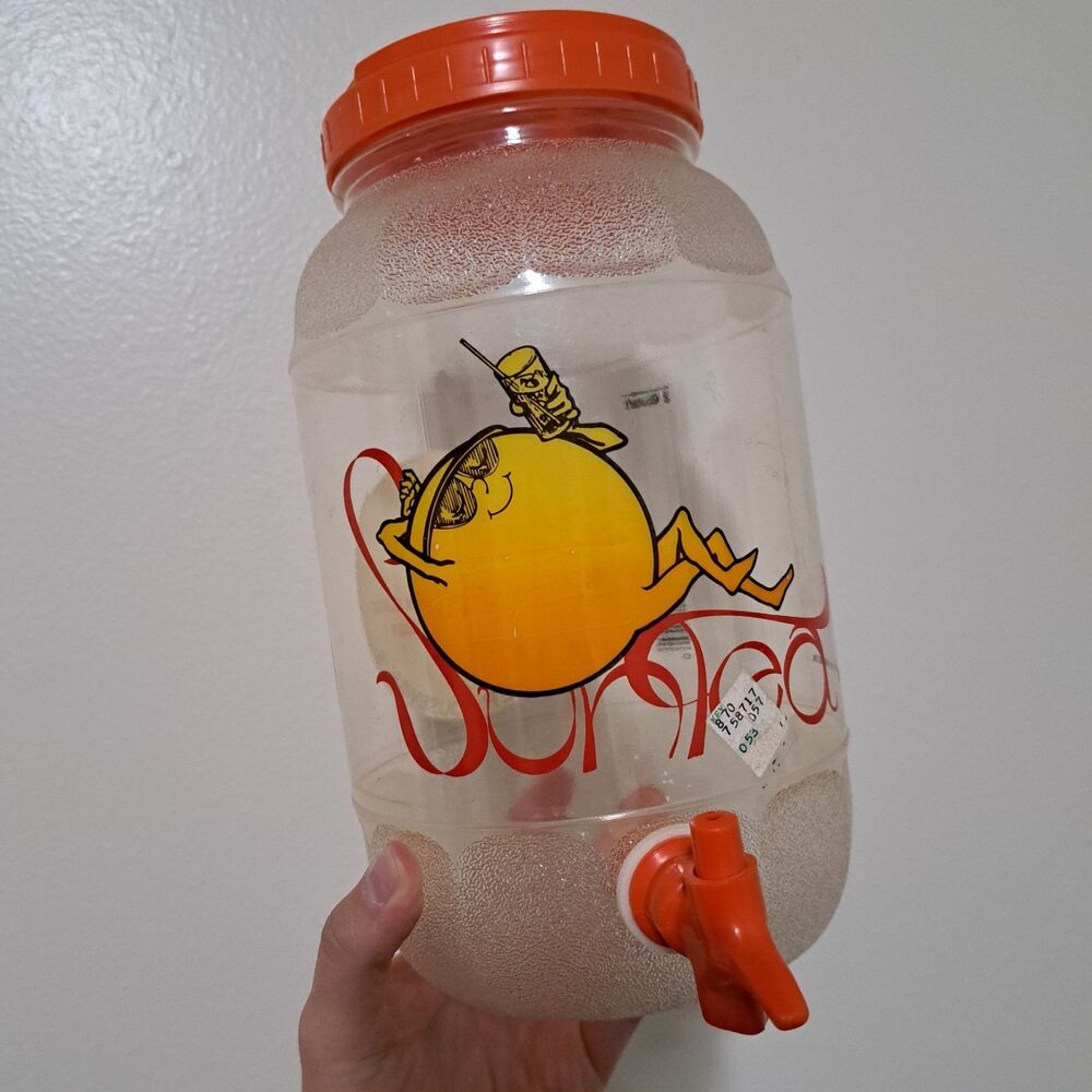 Vintage Sun Tea Drink Dispenser Jug Container Pitcher Miner Container 1983 3qt